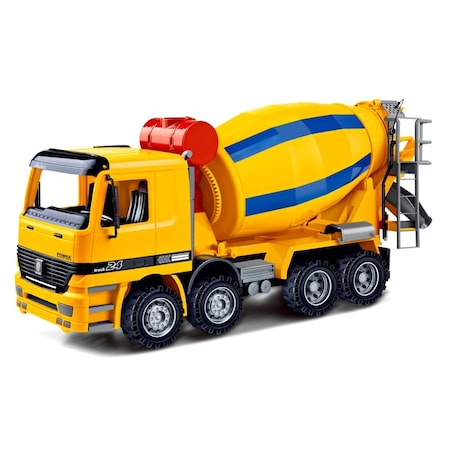 Azimport 14 in. Cement Mixer Construction Vehicle Powered by Friction for Kids CT981